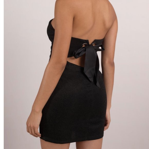 KATELYN BLACK STRAPLESS BODYCON DRESS - Picture 2 of 3